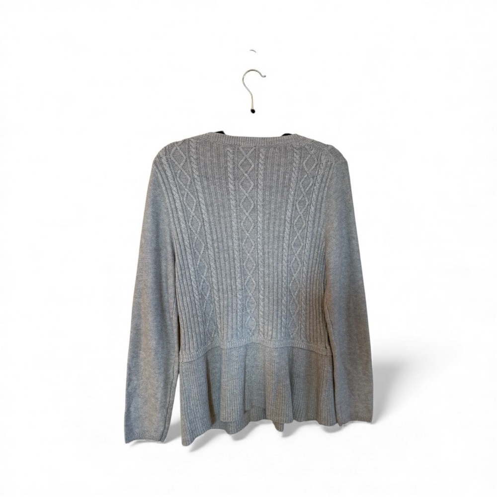 Talbots Light Gray Cable Knit Sweater - Picture 3 of 5